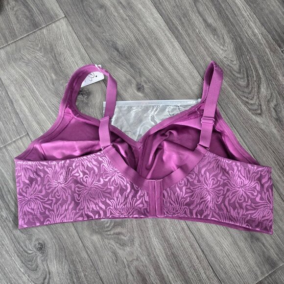 NWT Women’s Purple Floral Lace Wireless Bra – Size 48D - Picture 2 of 4